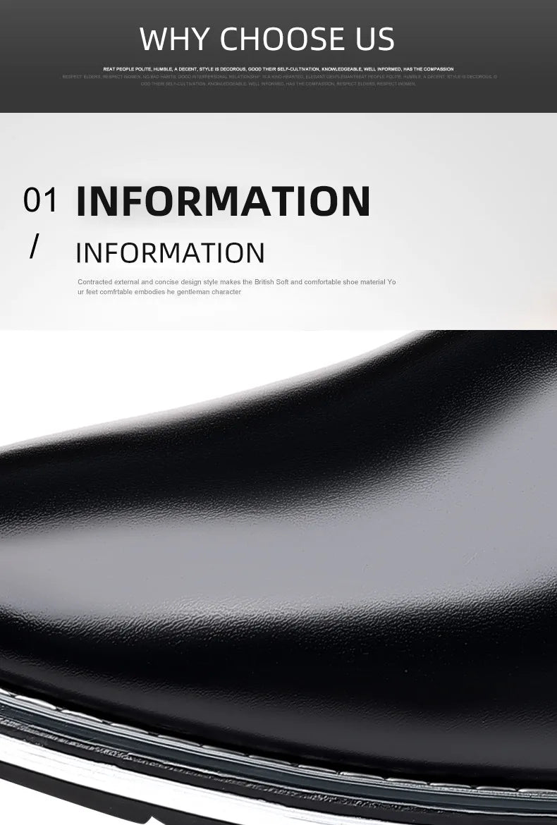 New Business Casual Shoes for Men Lace Up Formal Shoes for Male Black Leather Oxfords Plus Size Wedding Party Office Dress Shoes