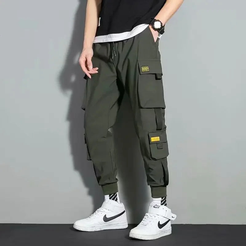 Men's Cargo Pants Summer Thin Work Trousers Loose-Fit Plus Sizes Casual Pants Sweatpants For Men - Clikcy