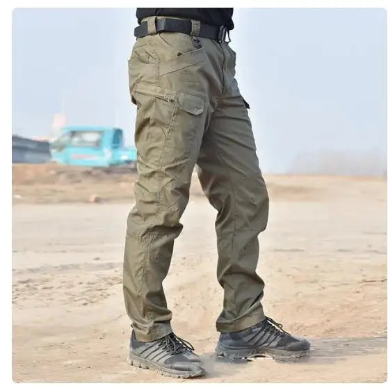 Mens Waterproof Cargo Pants Elastic Multiple Pocket SWAT Combat Trousers Outdoor Joggers Pant Tactical Hiking Hunting Pants Men - Clikcy