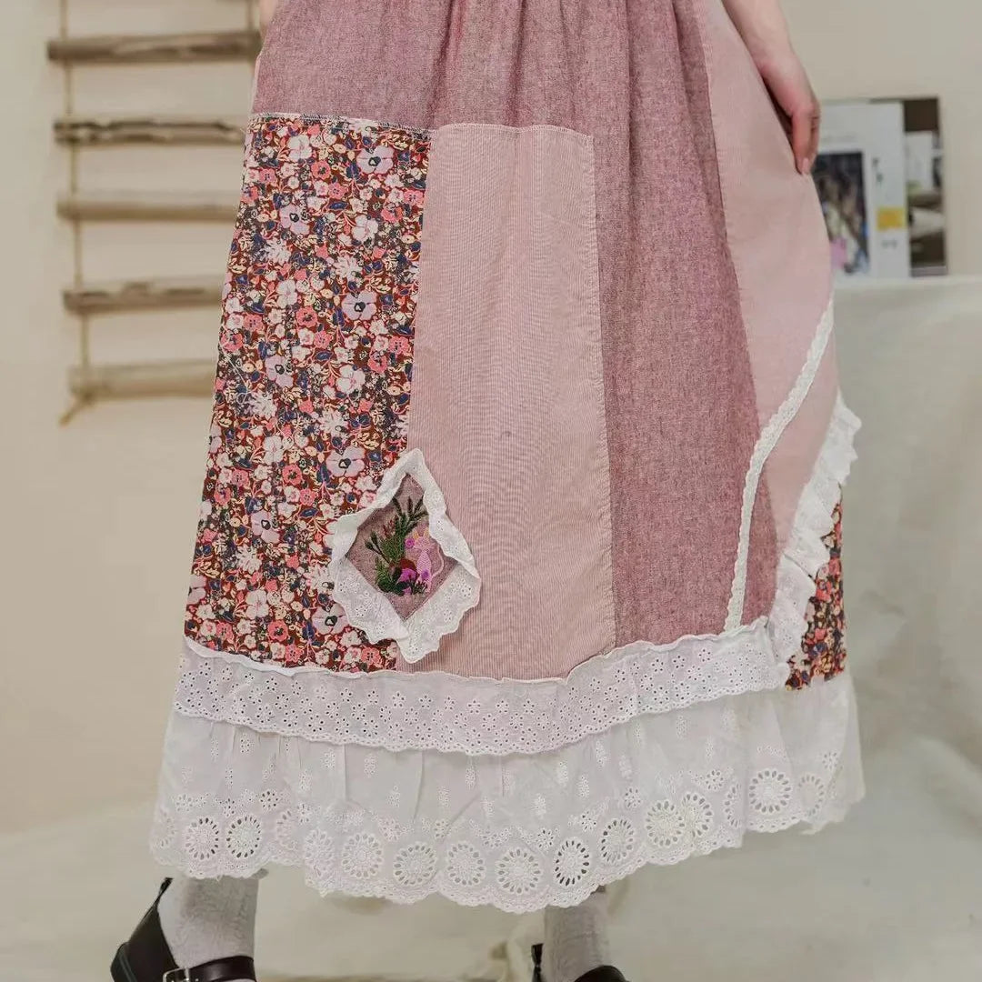 2025 Spring New Women's Underwear Skirt Japanese Loose-Fit Embroidered Waist Elastic Waist Women's Beefsteak Skirt - Clikcy