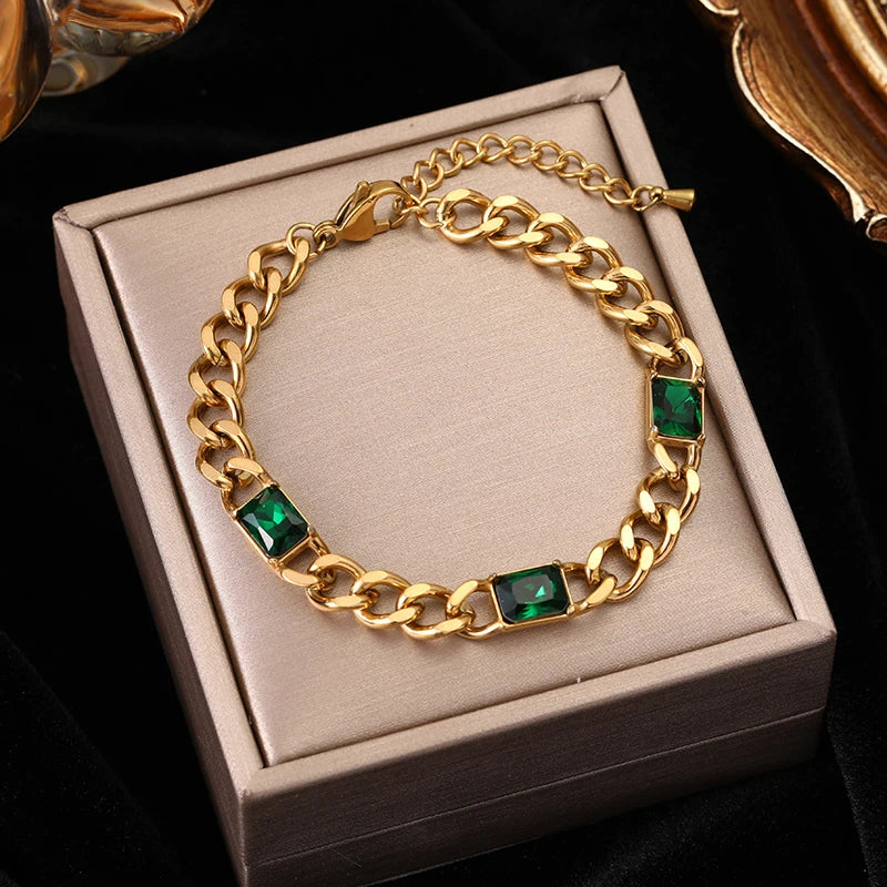 EILIECK 316L Stainless Steel Gold Color Bangles Bracelet For Women New Trendy Wrist Chain Waterproof Jewelry Gift Party Bijoux - Clikcy