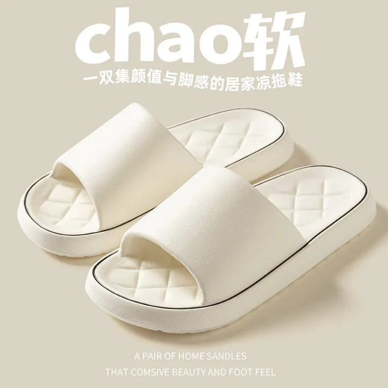 Plus Size 47 48 49 Super Light Soft Men Slippers Simple Couple's Slides EVA Elastic Shoes Colorful Indoor Bathroom Slippers - Clikcy