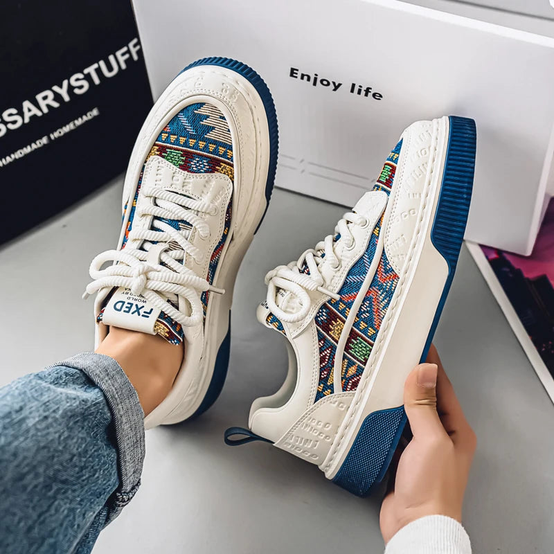 Men's Shoes 2025 New Trend Printed Fashion Shoes All Kinds of High Sense Board Shoes Daily Wear Street Casual Shoes - Clikcy