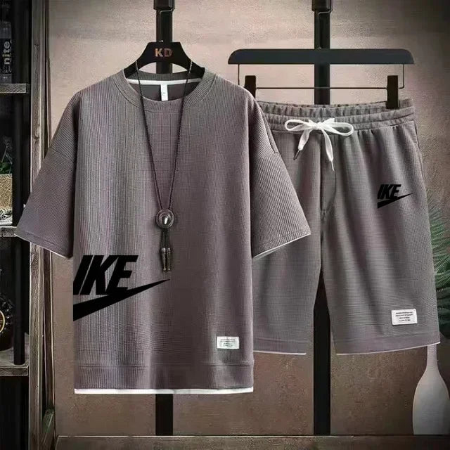 2025 New Fashion casual trend Men's sports suit Short sleeve T-shirt and outdoor summer sports shorts two-piece set size M-3XL