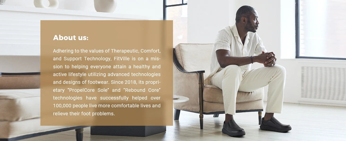 Fitville Men's Shoes Wide Width Leather Slip-On Casual Shoes Lightweight For Swollen Feet with Arch Support Pain Relief - Clikcy