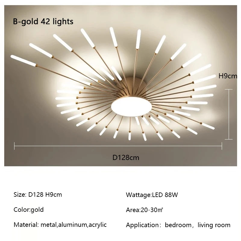 Modern Creativity Fireworks Led Ceiling Lights Living Dining Room Ceiling Chandeliers Lighting Bedroom Luster Lamps Luminaire