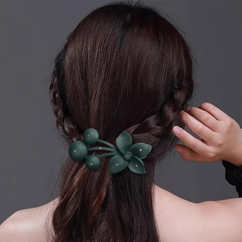 Luxury Rhinestones Flower Hairpin For Women Lady Elegant Hair Ornament Barrette Hair Clip Hairgrip Fashion Hair Accessories - Clikcy