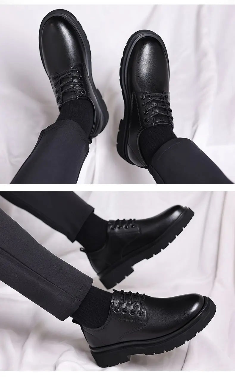 Leather Casual Round Toe Social Shoe Male Black Men's Formal Shoes Business Cheap Clearance Liquidation Clothing 2024 Trend 39