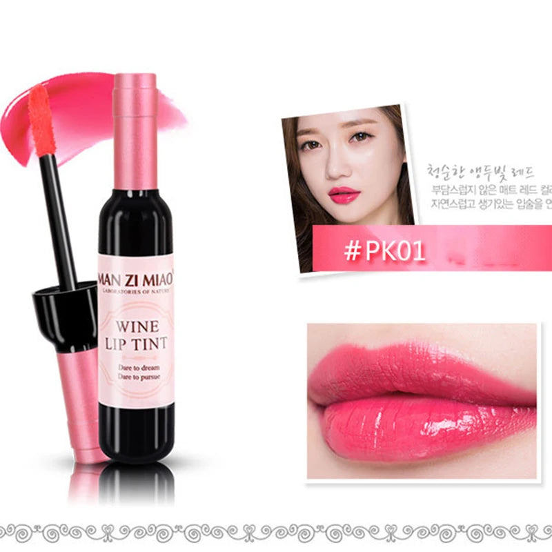 2023 Lipstick Lipgloss Waterproof Long Lasting Lovely Tint Wine Bottle Shape Lip For Women Makeup Gloss Red Sexy Cosmetic - Clikcy