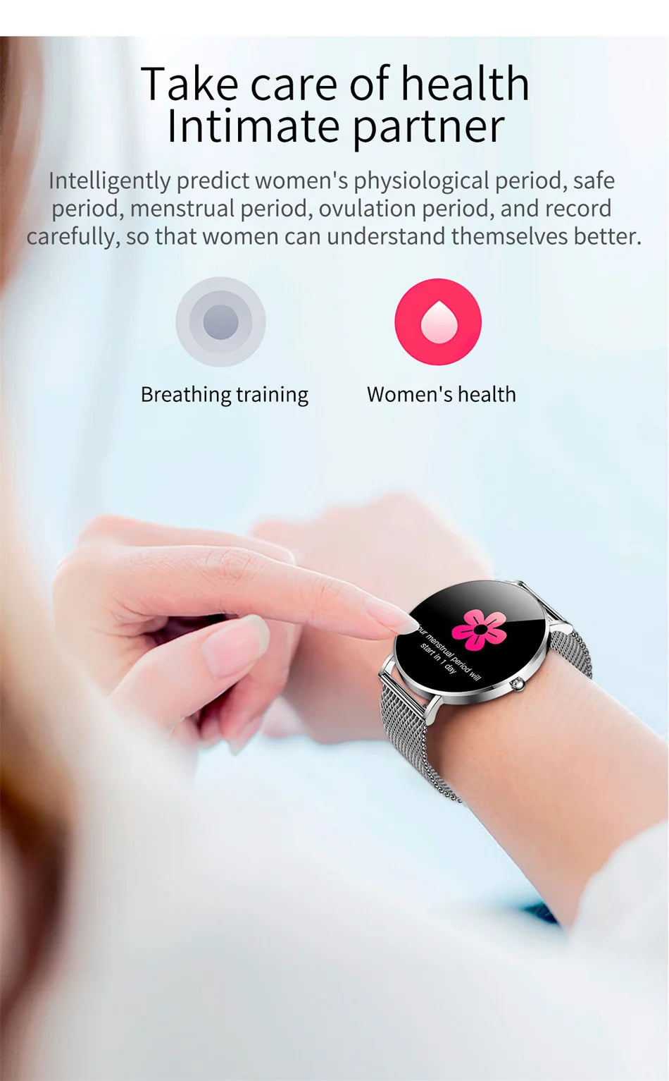 LIGE Ultra Thin Smart Watch Women AMOLED 360*360HD Screen Fashion Ladies Smartbracelet Call Reminder Men Waterproof Smartwatches - Clikcy