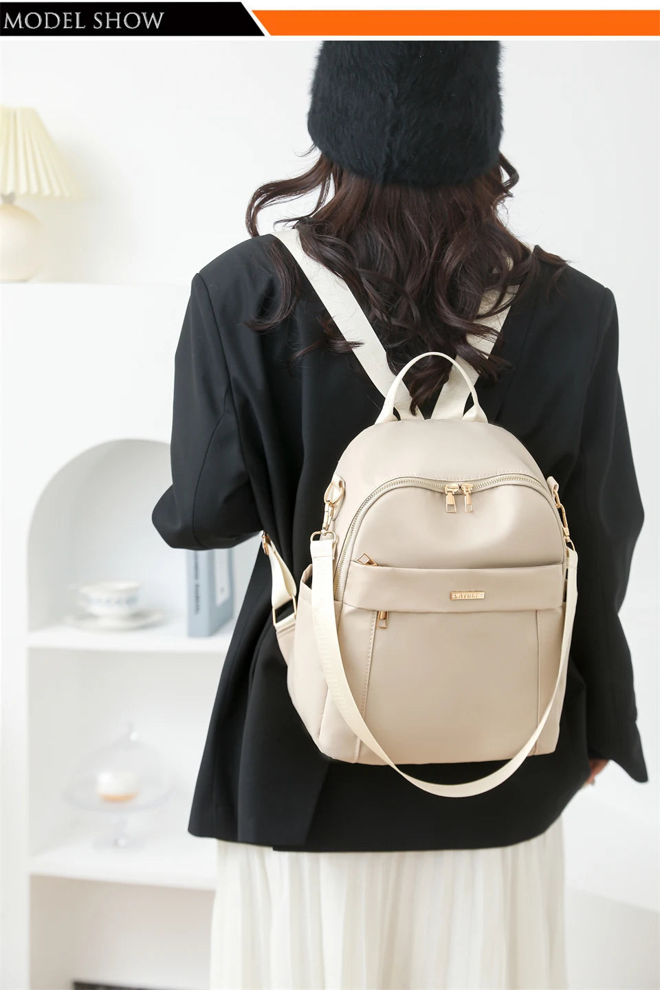 Simple Modern Backpack Women Waterproof Nylon Daypack Large Capacity School Bag Student Lightweight Back Pack Ladies Travel Bags - Clikcy