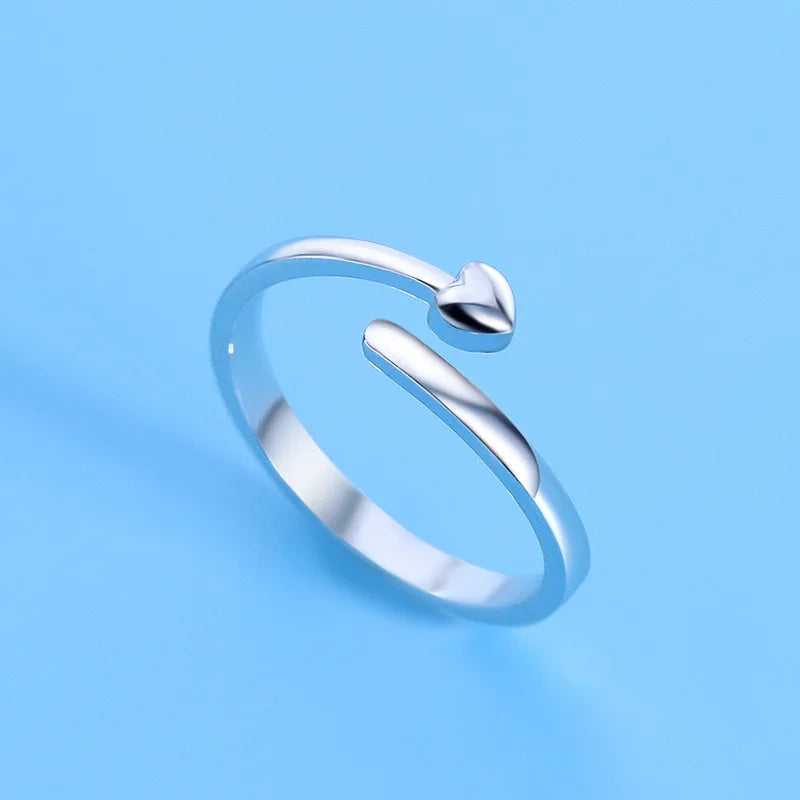Hot 925 Sterling Silver Ring AAA Zircon Adjustable Simplicity Fashion Exquisite Women Jewelry Accessories Wedding Party Gift - Clikcy