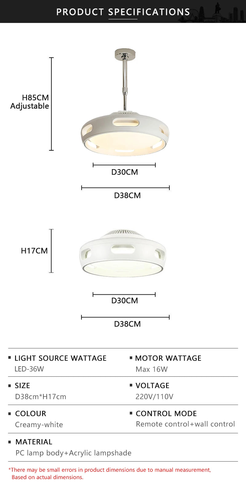 LED Ceiling Fan Light Modern Creative Leaf Less Low Decibel 6th Gear  Living Room Dining Room Bedroom Dimmable Fan Light - Clikcy