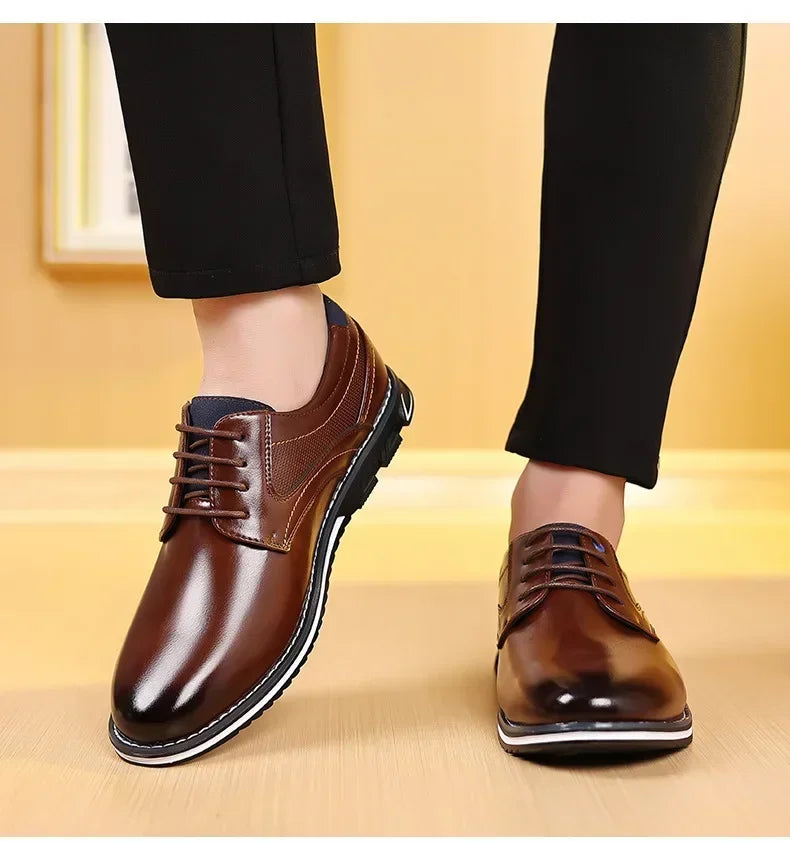 Men's Casual Leather Shoe Spring 2024 Men's Shoes Comfortable Silp on Work Shoes Male Soft Non-slip Loafers Summer Flat Shoe