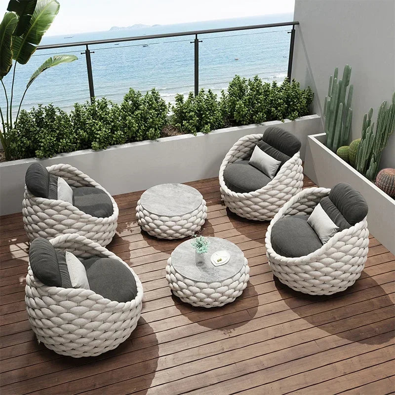 fulin Nordic luxury yard furniture outdoor rattan chair  seating  garden    sofa set - Clikcy