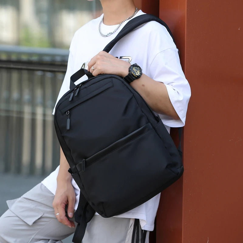 1 14 Inch Large Capacity Leisure Schoolbag Sports Simple Men And Women Universal Computer Backpack With Pendant - Clikcy