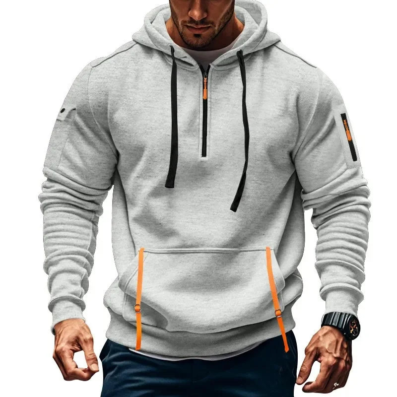 New Trendy Drop Shoulder Hooded Sweatshirt Men's Pullover Fashion Sweatshirt Casual Hoodie Jacket S-XXXL - Clikcy