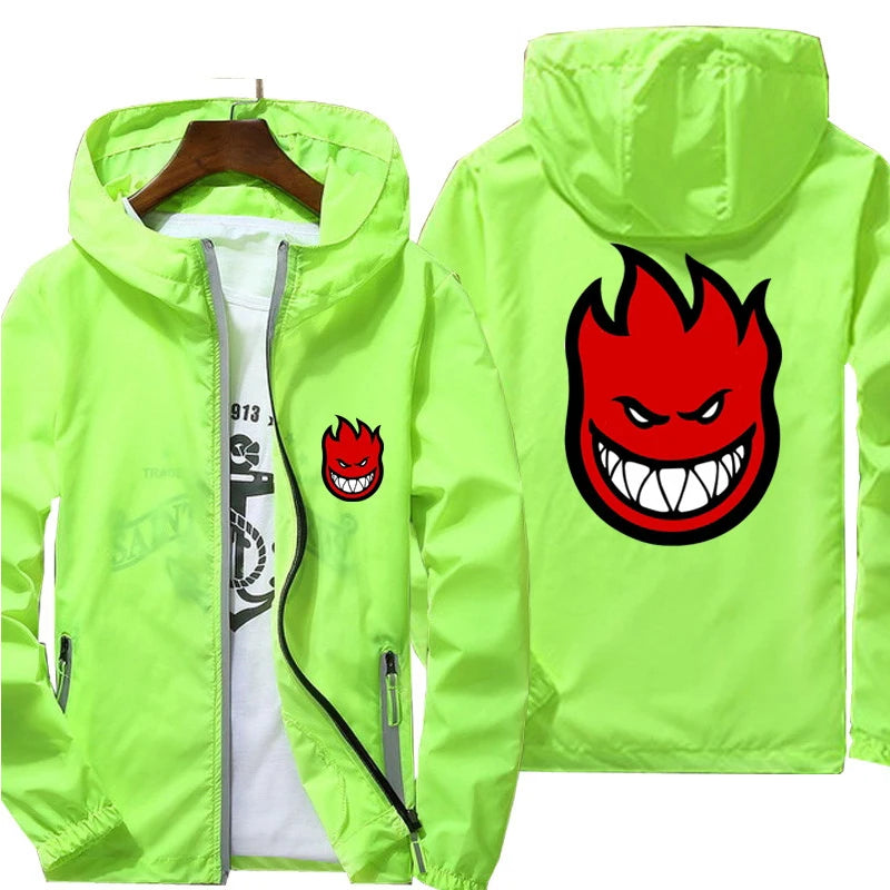 Ripper Spitfire Zombie Wheels Bomber Men Jacket Plus Size Thin Windbreaker Skin Ultra Light Slim Fit Pilot Hooded Coat Cycling - Clikcy