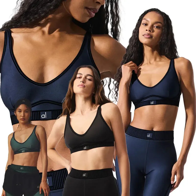 Women's Yoga Set Fitness Air Lift High waist 7/8 Line gaiter Bra with pad Fit comfortable fitness set Slimming outdoor gaiter - Clikcy