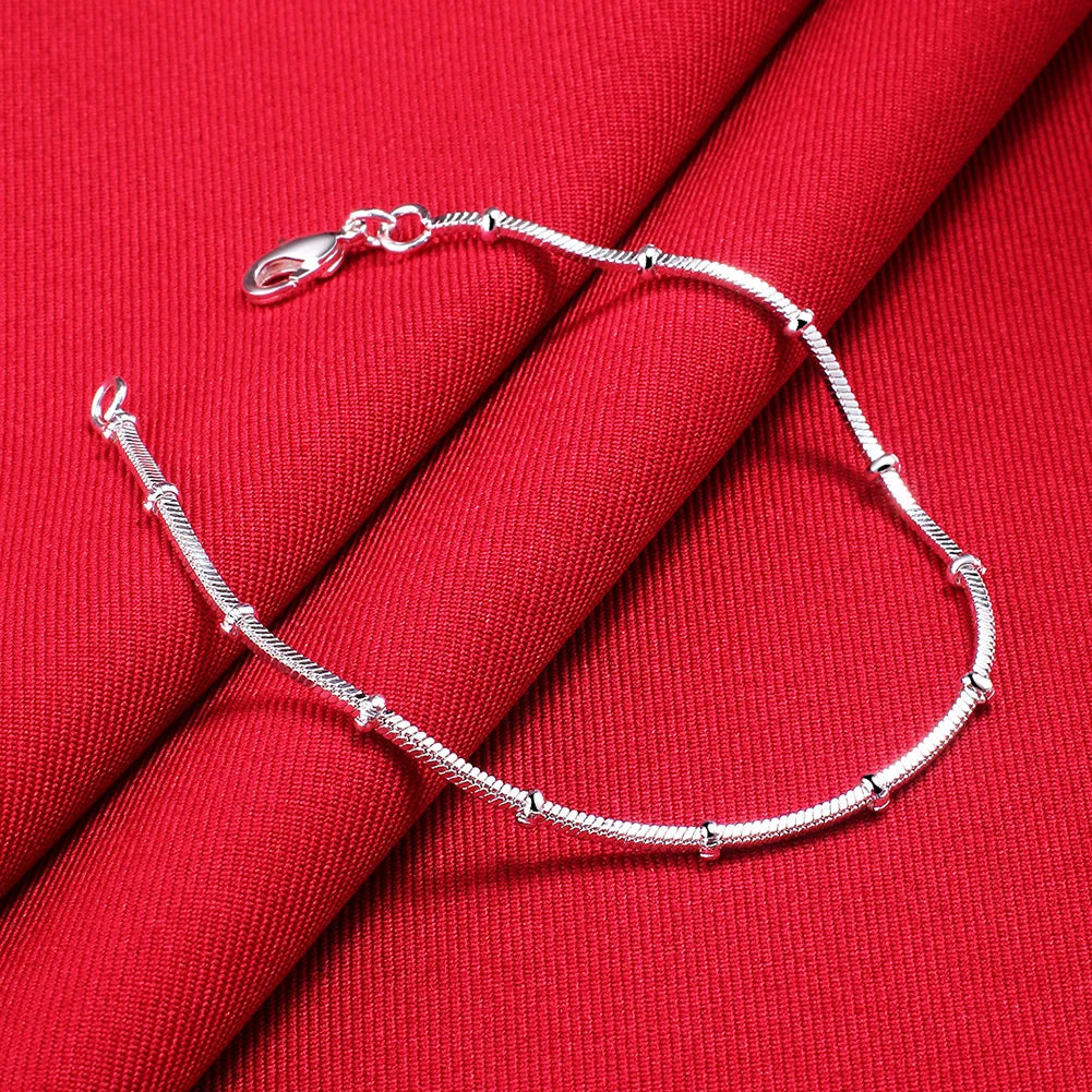 New High quality 925 Sterling Silver 4MM Women Men chain Male Twisted Rope Bracelets Fashion Silver Jewelry - Clikcy