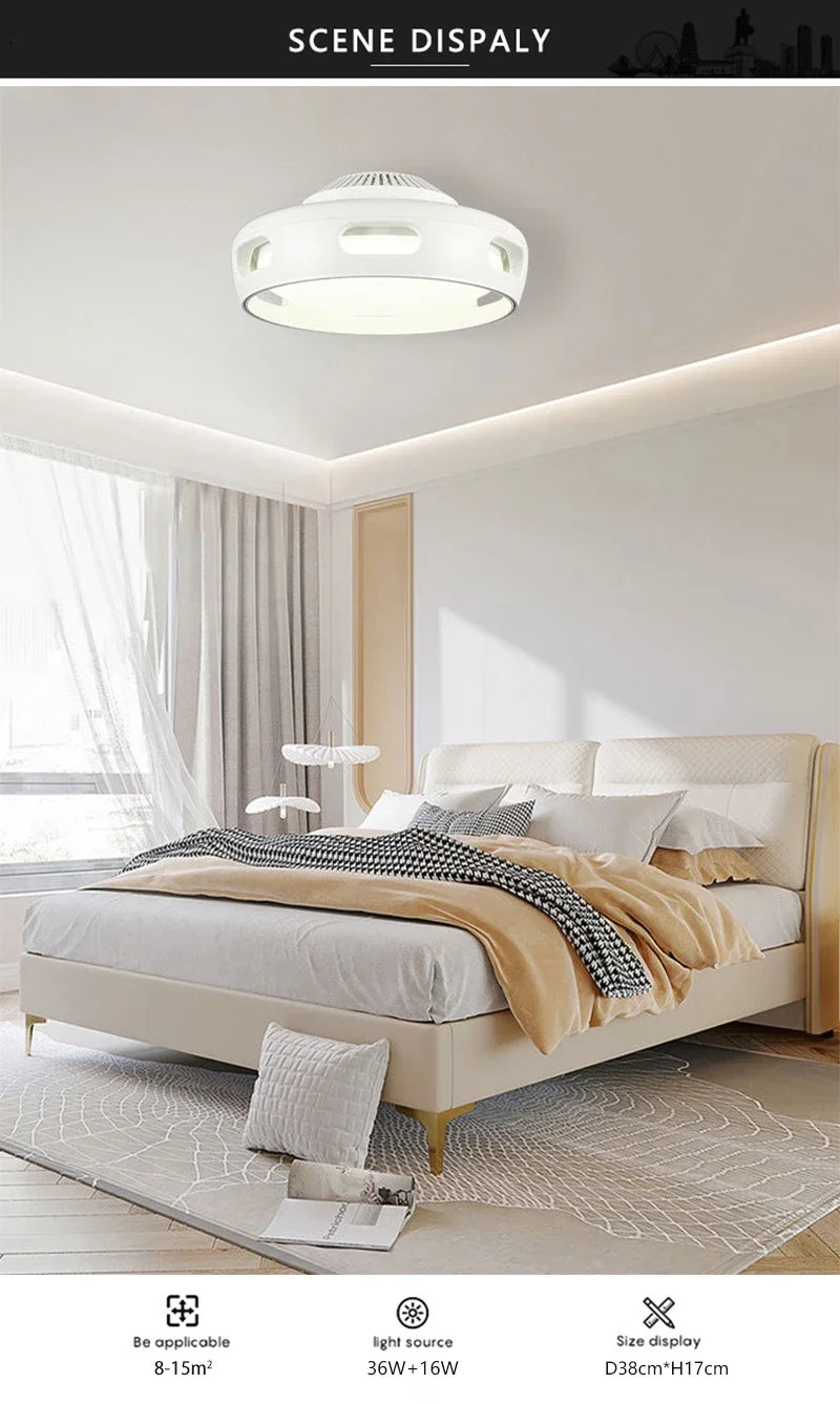 LED Ceiling Fan Light Modern Creative Leaf Less Low Decibel 6th Gear  Living Room Dining Room Bedroom Dimmable Fan Light - Clikcy