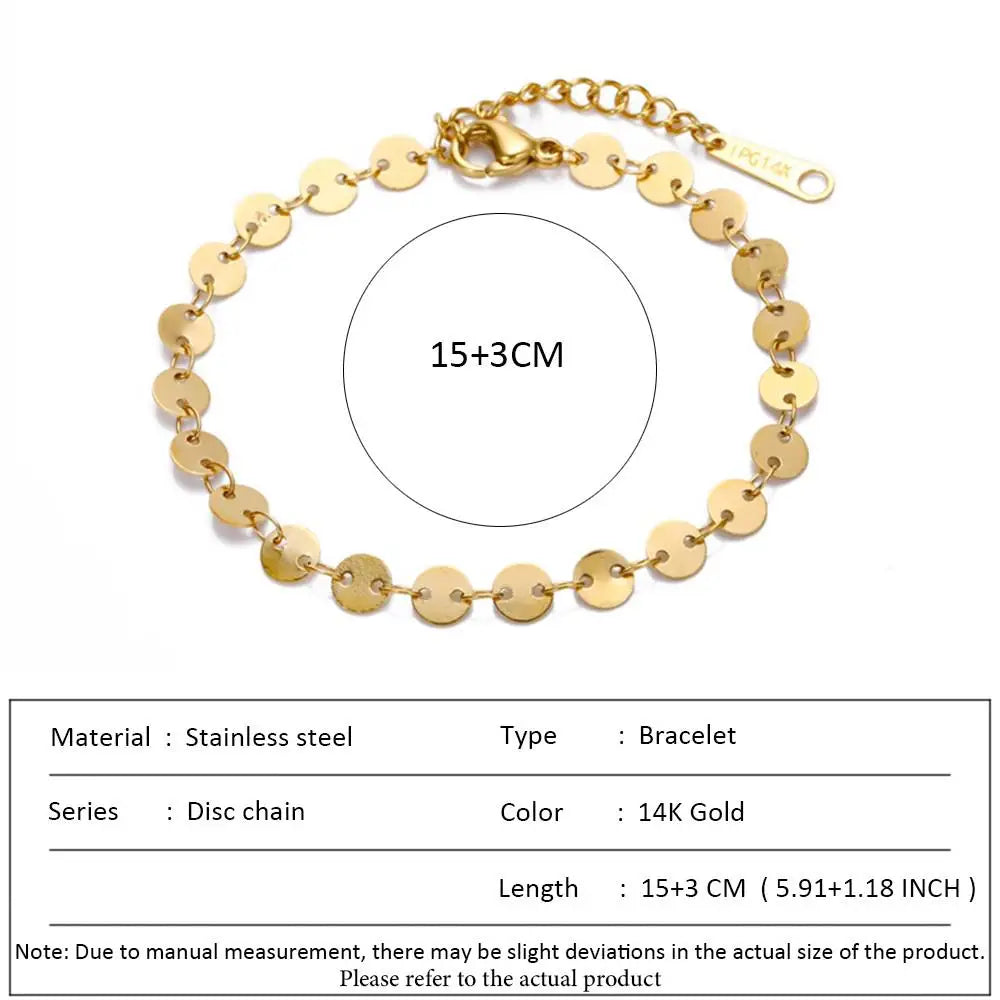 SUNIBI Classic Snake Chain Bracelets for Women Trend  Fashion Stainless Steel Cuban Chain Bracelet Trendy Woman Gifts Jewelry