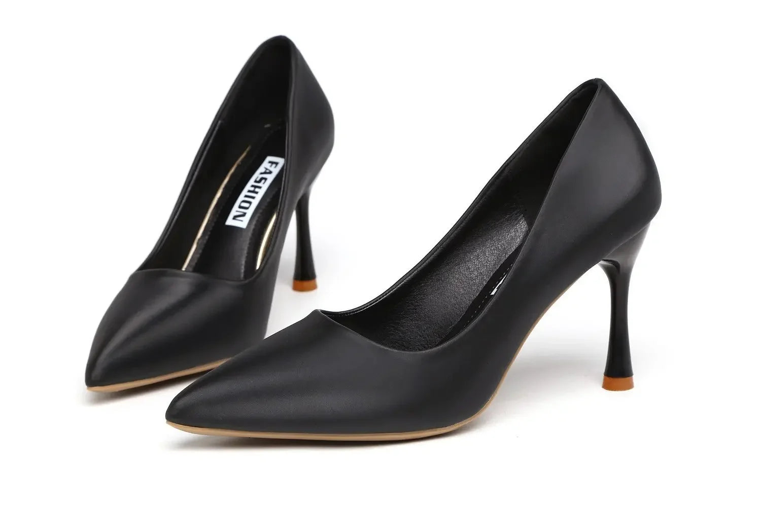 Korean Style Women's Pointed Toe High Heels Slim Fit Professional Work Shoes Solid Color Simple Design Adult Summer Footwear - Clikcy