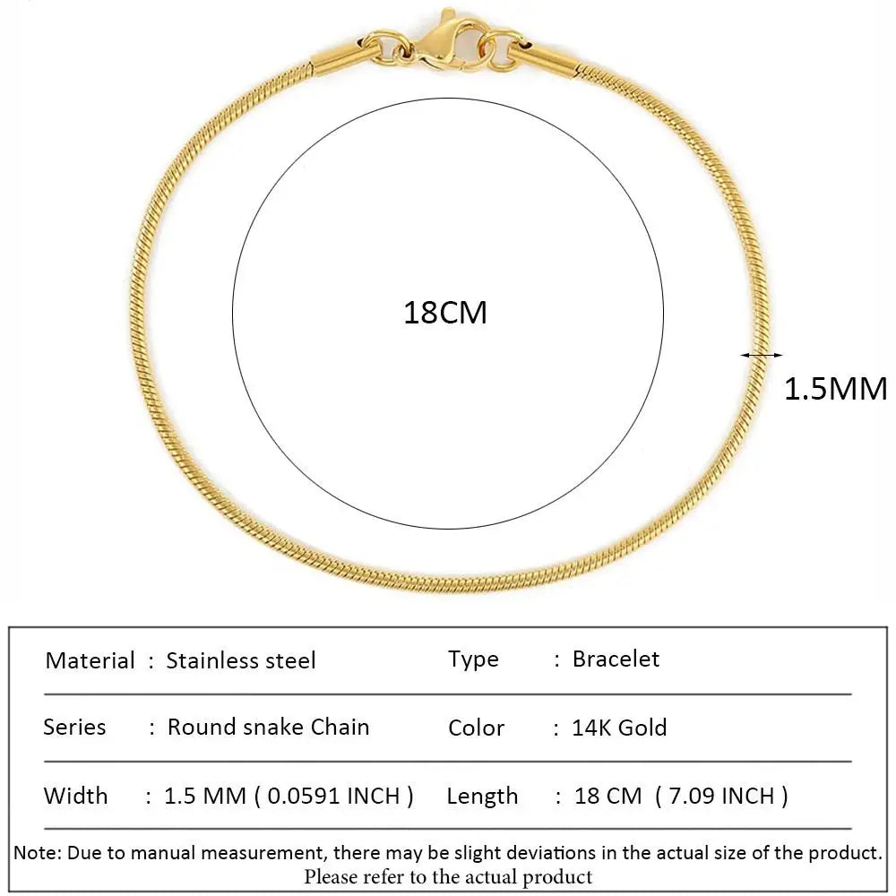 SUNIBI Classic Snake Chain Bracelets for Women Trend  Fashion Stainless Steel Cuban Chain Bracelet Trendy Woman Gifts Jewelry