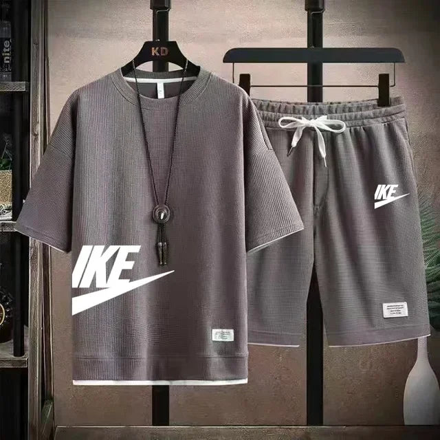 2025 New Fashion casual trend Men's sports suit Short sleeve T-shirt and outdoor summer sports shorts two-piece set size M-3XL