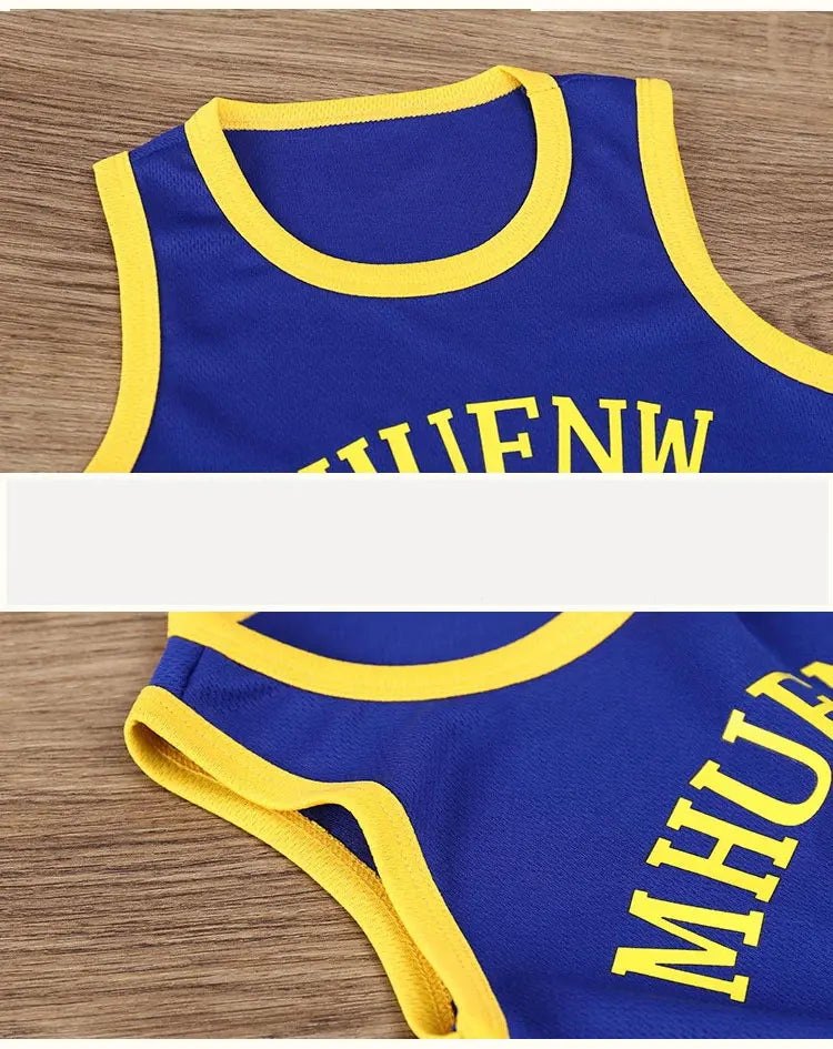 Children's Sets Summer Children Sleeveless T-shirt Shorts Set Quick-drying Outdoor Tank Top Shorts Sets Boys Sport Basketball Tr - Clikcy