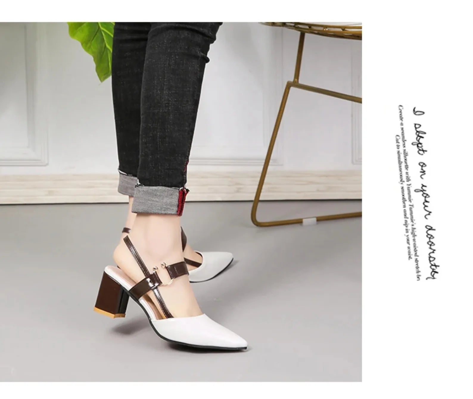 Women Sandals 2024 New Summer Pointy Chunky Sandals Plus Size Women Sandals Fashion High Heels Women Shoes Zapatos De Mujer