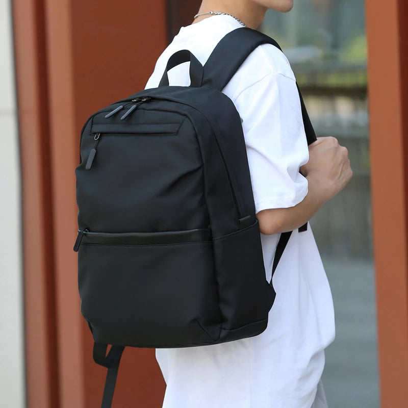 1 14 Inch Large Capacity Leisure Schoolbag Sports Simple Men And Women Universal Computer Backpack With Pendant - Clikcy