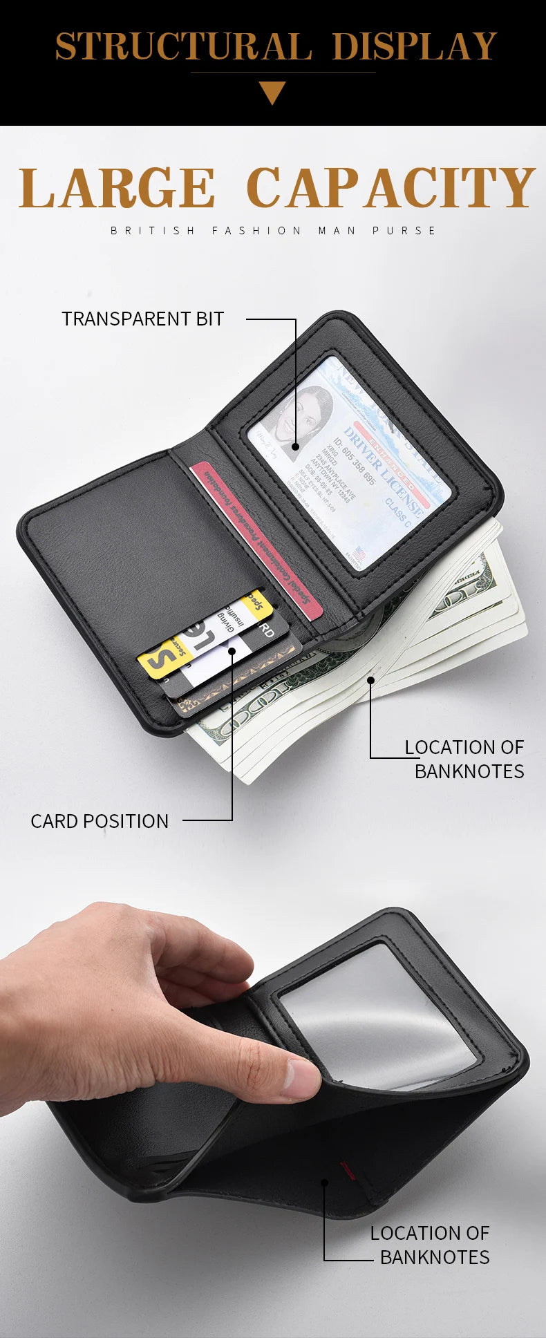 1Pc New Ultra-thin Mini Soft PU Leather Credit Card Wallet Holder Short Vertical High Quality Men's Wallet - Clikcy