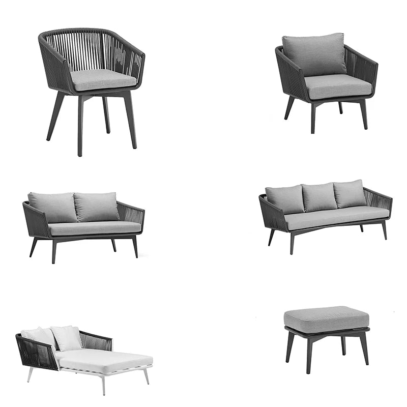 Modern Outdoor Rattan Garden Set, Aluminum Furniture - Clikcy