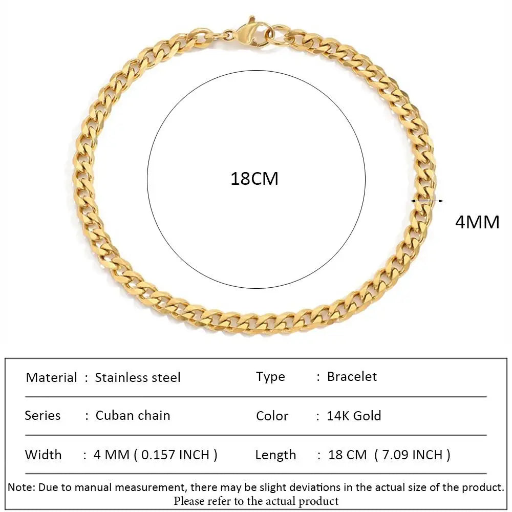 SUNIBI Classic Snake Chain Bracelets for Women Trend  Fashion Stainless Steel Cuban Chain Bracelet Trendy Woman Gifts Jewelry