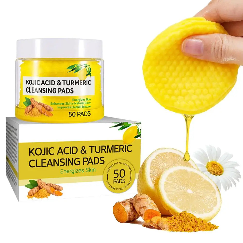 40/50pcs Turmeric Cleansing Pad Cleaning Tablet Exfoliating Pads Facial Sponges  For Exfoliating Daily Cleansing Skin Care - Clikcy