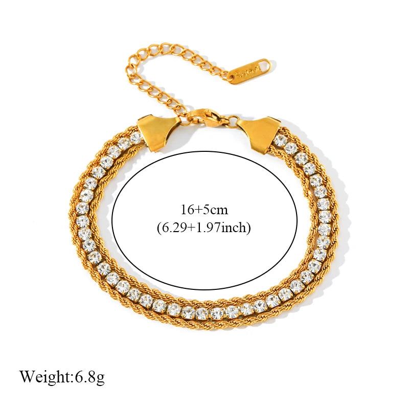 EILIECK 316L Stainless Steel Gold Color Bangles Bracelet For Women New Trendy Wrist Chain Waterproof Jewelry Gift Party Bijoux - Clikcy