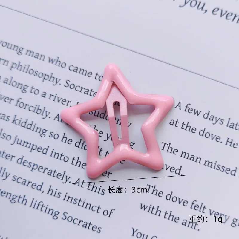 10pcs Colorful Star BB Hair Clips Girls Y2K Cute Star Barrettes Women Simple Metal Snap Clip Headdress Hair Jewelry Accessories - Clikcy
