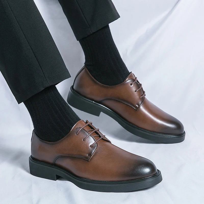 Classic Italy Pointed Toe Leather Shoes Men Luxury Oxfords Business Formal Office Men Shoes Boos Dress Men Black Wedding Shoes - Clikcy