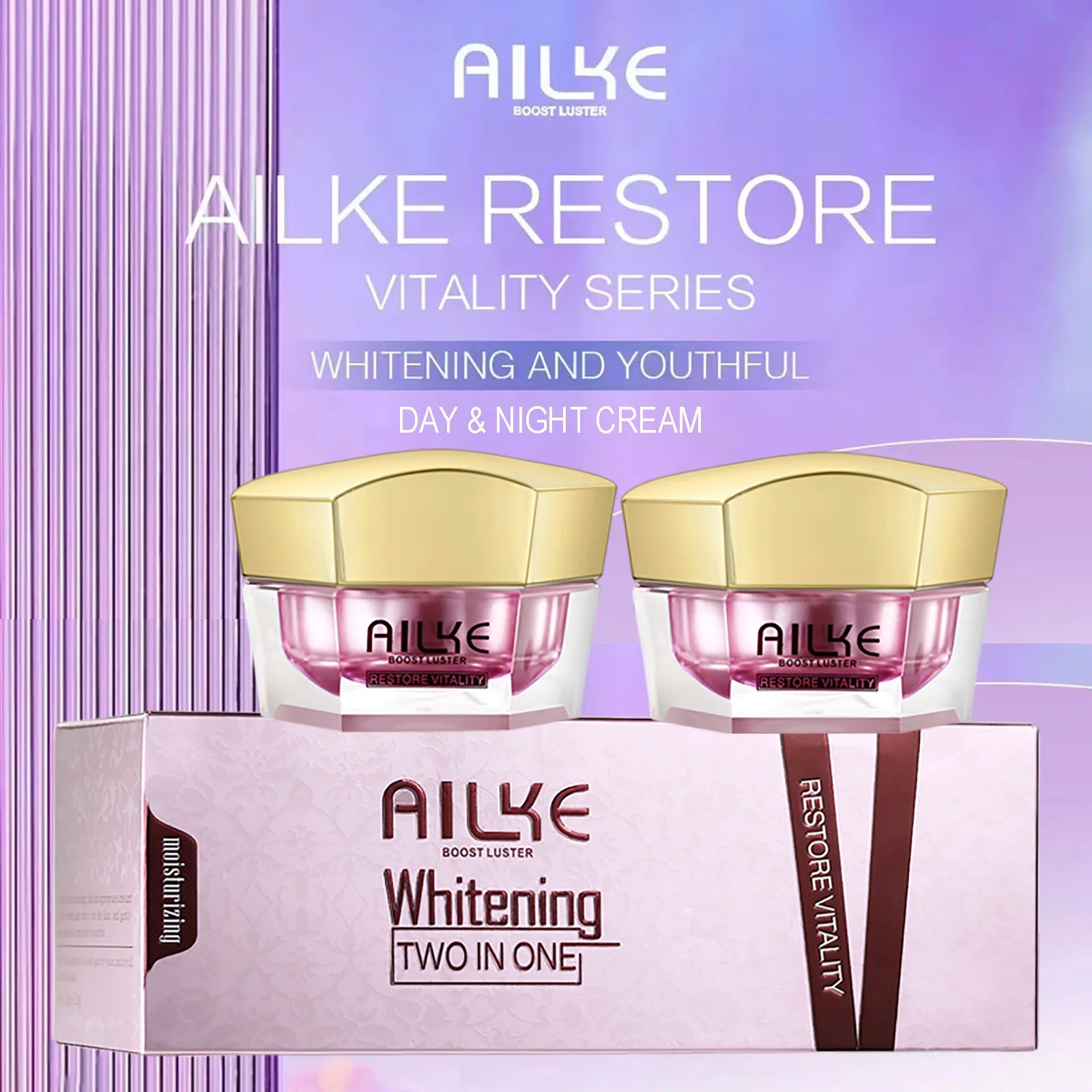 AILKE Face Cream With Hyaluronic Acid, Whitening Moisturizing Lifting Anti-aging, Women Sleeping Dry Korean Bleaching Skin Care - Clikcy