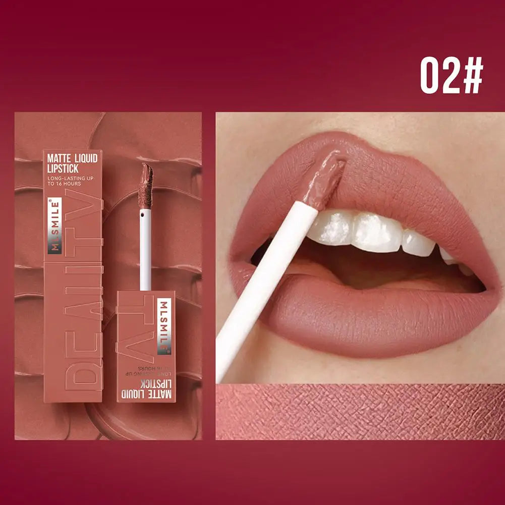 6 Colors Matte Nude Liquid Lipsticks Non-stick Cup Long Lasting Velvet Lip Gloss Not Fading Lip Tint Korean Cosmetics Lip Makeup - Clikcy