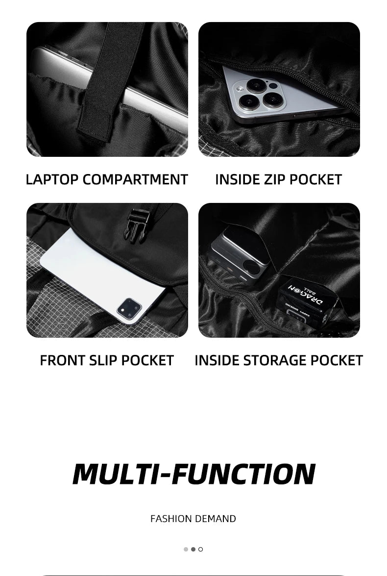 Men's Backpack Roll Top Travel Expandable Large Capacity Backpack Waterproof Outdoor Motorcycle Riding Hike Sports Bags - Clikcy