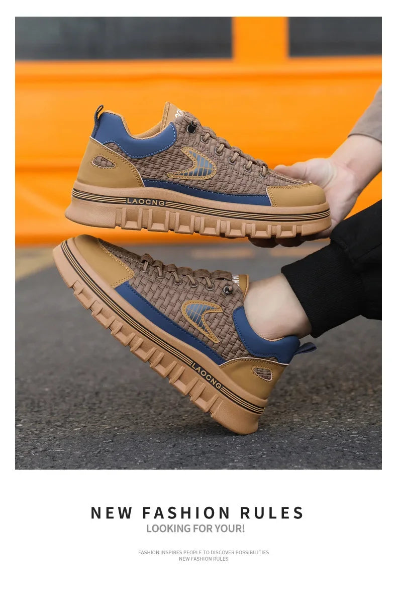 Spring and Autumn paragraph Men Chunky Sneakers Fashion Non-slip  Men's Sneakers comfortable Casual Board Shoe