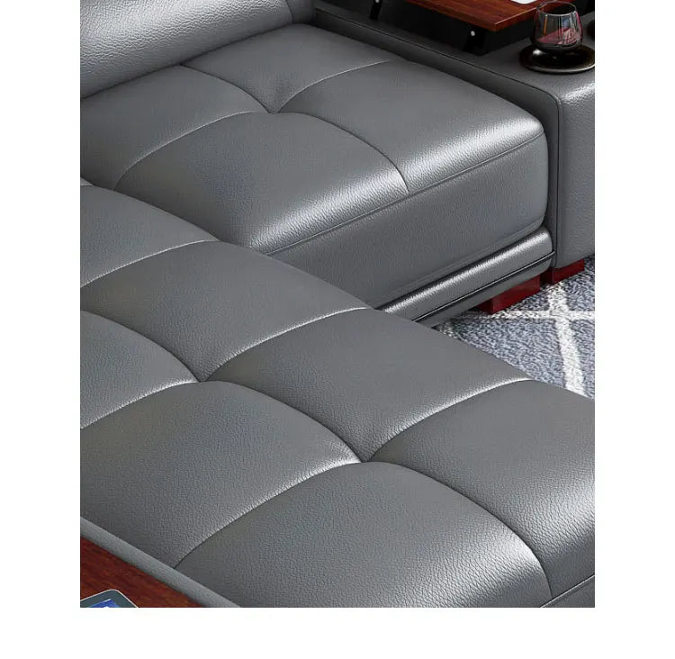 Luxury Wooden Sofa Set Design Modern Living Room Straight L Shaped Smart Sofa Bed With Storage - Clikcy