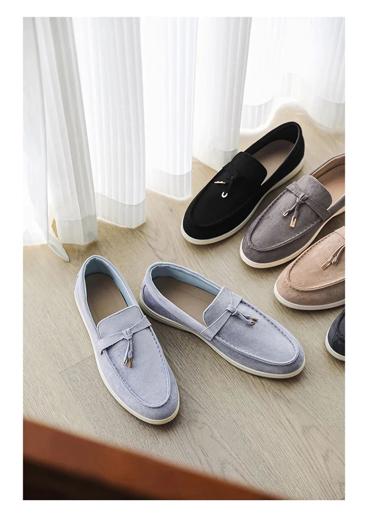 Summer Beige Moccasins For Men Comfortable Suede Casual Designer Men's Shoes Lightweight Slip-on Men Loafers zapatos para hombre - Clikcy