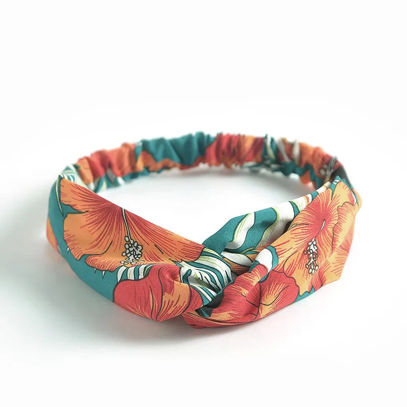 2024 Fashion Women Girls Bohemian Hair Bands Print Headbands Vintage Cross Turban Bandage Bandanas HairBands Hair Accessories - Clikcy