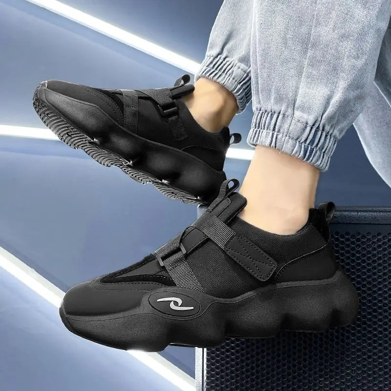 Summer Cool Man Shoes 2024 New Fashion Black Platform Sneakers Chunky Shoes Casual Y2k Trainers for Men