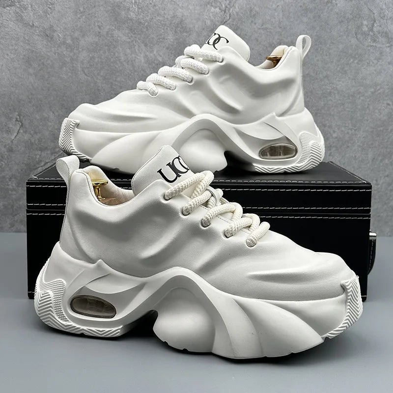Men Shoes Designer Luxury Casual Sneakers Breathable Platform Shoes for Men Fashion Height Increasing Comfortable Non-slip Shoes - Clikcy