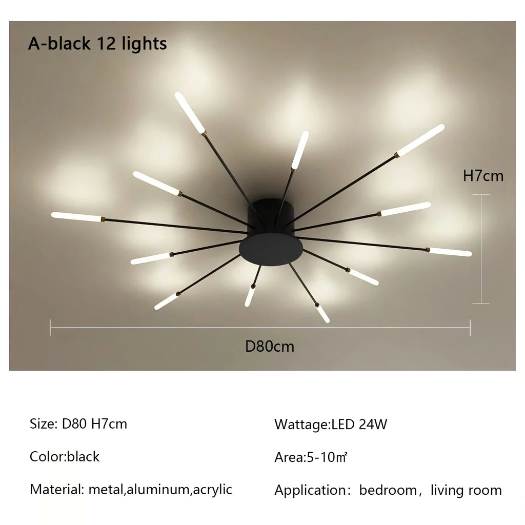 Modern Creativity Fireworks Led Ceiling Lights Living Dining Room Ceiling Chandeliers Lighting Bedroom Luster Lamps Luminaire
