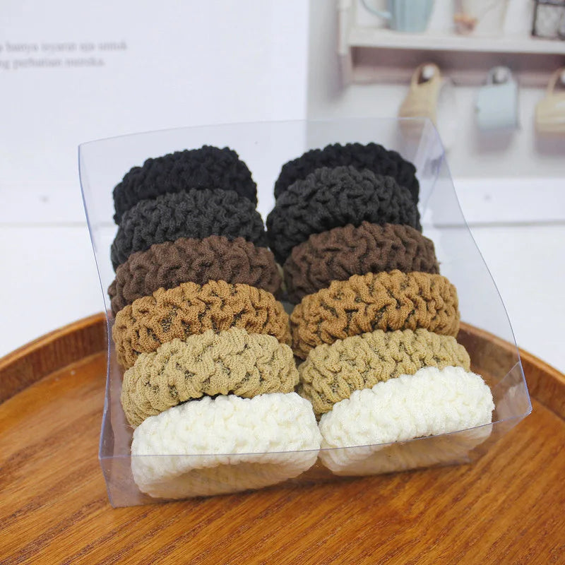 6PCS New Fashion Boutique Simple Thicken Ponytail Holders Rubber Band  Elastic Hair Bands Women Girls Hair Accessories Headwear - Clikcy